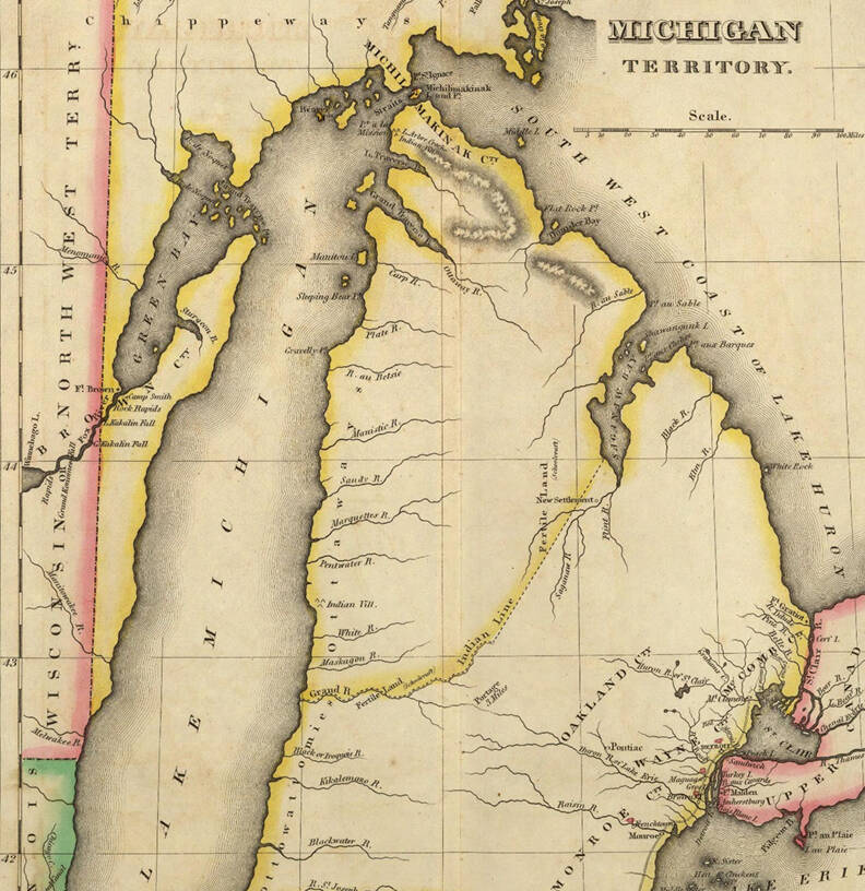 Geographical, Historical, and Statistical Map Of Michigan Territory. Michigan Territory. No. 36.  Drawn by J. Finlayson. Engraved by Young & Delleker.